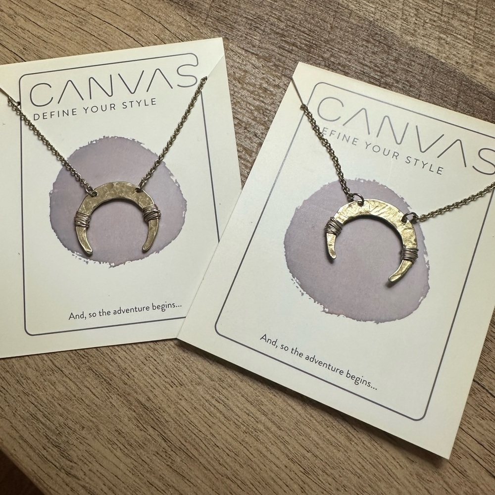 Canvas Gold Crescent Necklace bundle